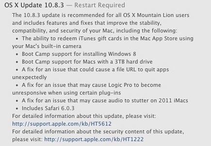 Actualización de OS X 10.8.3