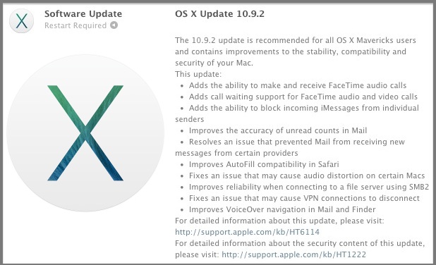 Actualización de OS X 10.9.2
