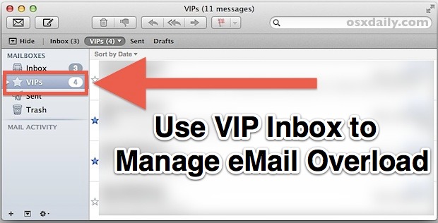 La bandeja de entrada VIP en OS X ayuda a administrar la sobrecarga de correo electrónico