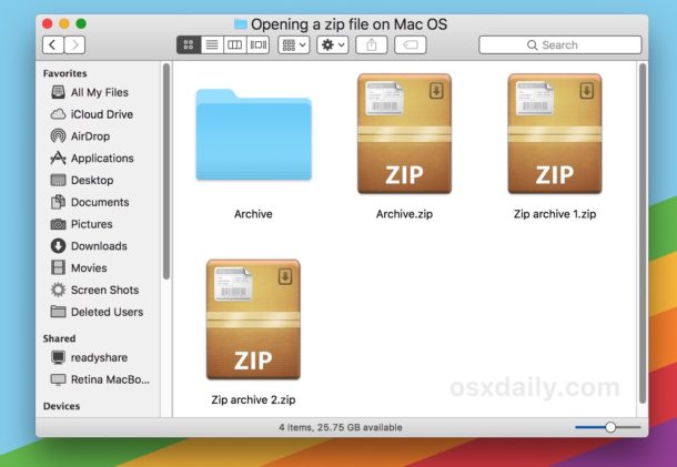 Cómo abrir archivos zip en una Mac