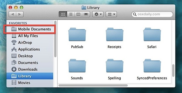 Accede a archivos de iCloud en Mac Finder