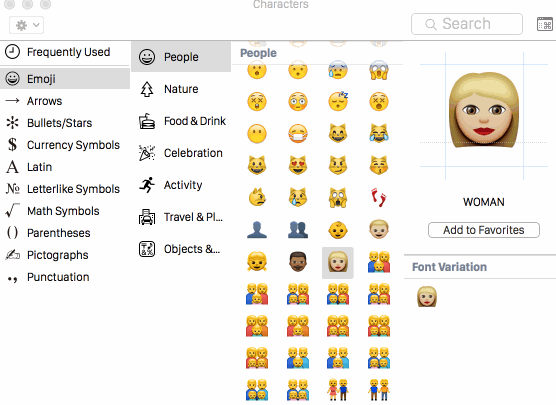 Seleccione varios emojis en la animación GIF de Mac OS X
