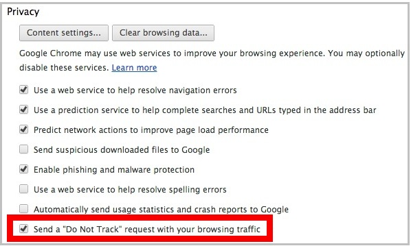 No seguir en el navegador Chrome