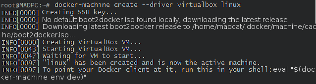Creación de la máquina Docker