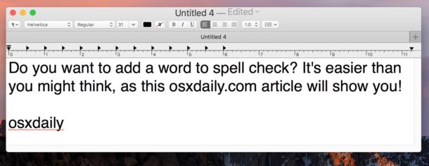 Cómo aprender una nueva ortografía de una palabra en el corrector ortográfico para Mac