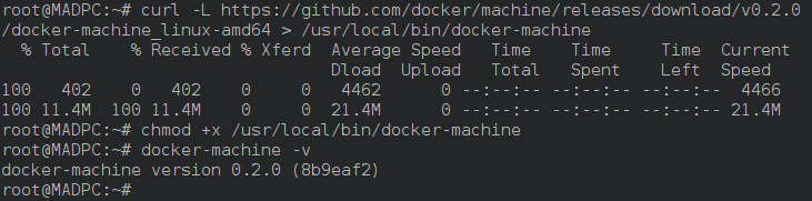 Instalación de la máquina Docker
