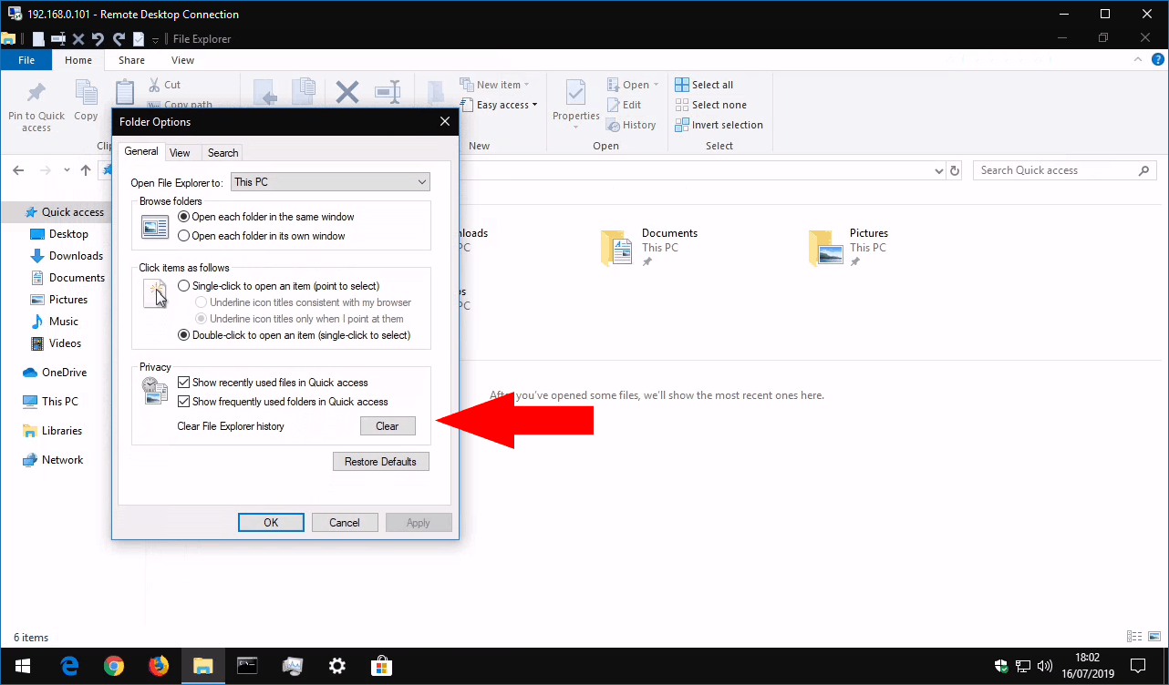 Borrar el historial de acceso rápido en Windows 10
