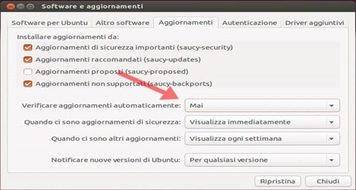Software y actualizaciones de Ubuntu