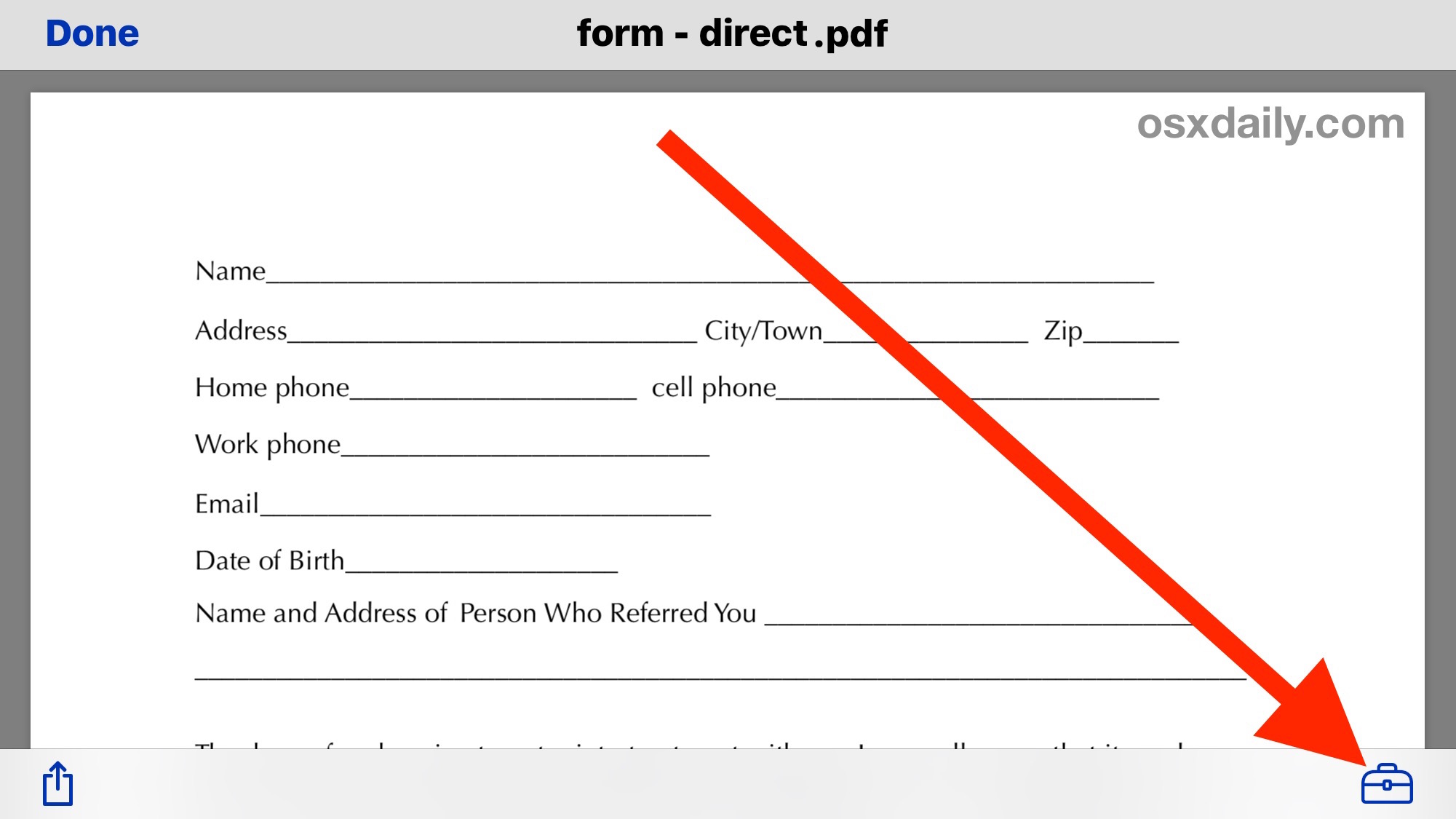 Complete un formulario PDF y edite archivos PDF en su iPhone con Markup