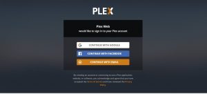 Inicio de sesión de Plex
