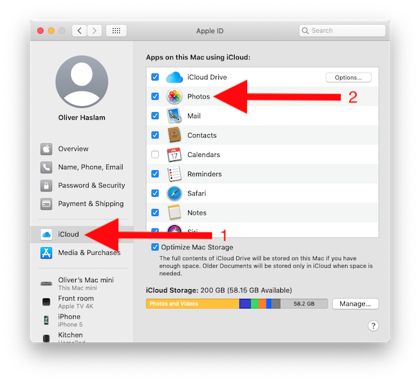 Verifique la configuración de Fotos de iCloud para habilitar Fotos de iCloud en su Mac