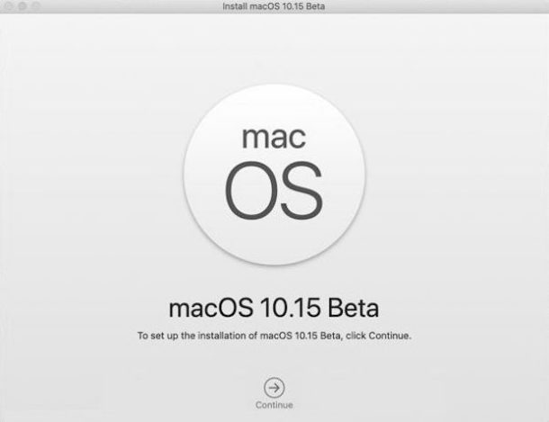 Instalar la pantalla de presentación beta de macOS 10.15 Catalina