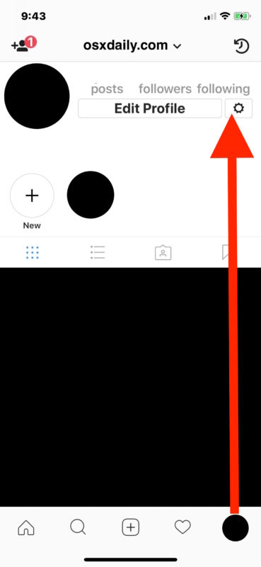 Abrir la configuración de Instagram