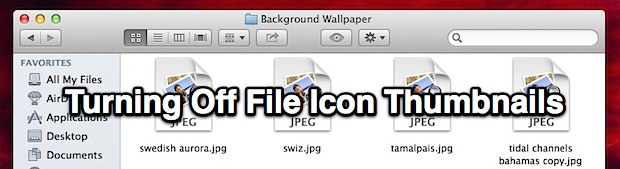 Desactive las miniaturas de iconos en Mac OS X.