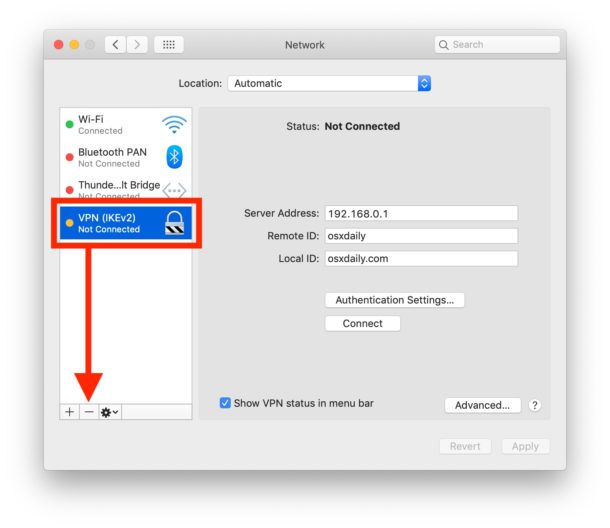 Cómo eliminar una configuración de VPN en una Mac