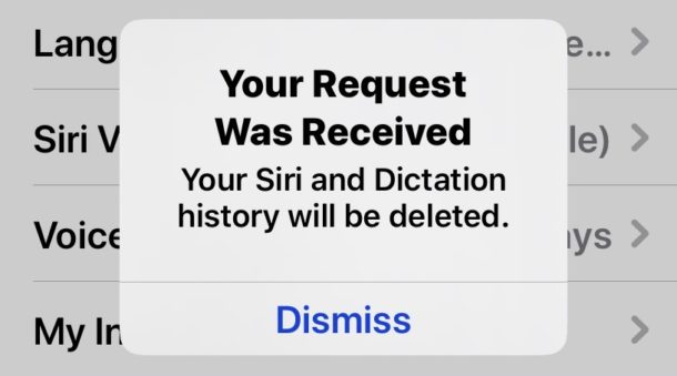 Cómo eliminar el historial de audio de Siri en iPhone y iPad