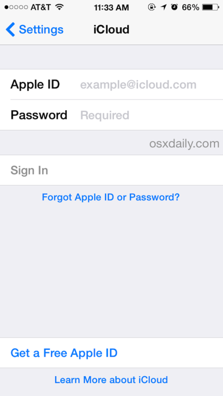 Cambiar una cuenta de iCloud a iOS