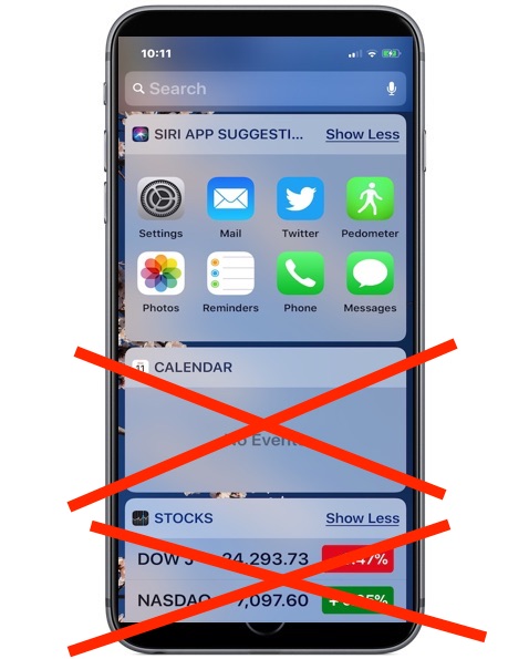 Cómo eliminar widgets de la pantalla Hoy de iOS