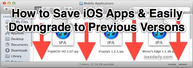 Guarde las aplicaciones de iOS y actualícelas fácilmente a versiones anteriores