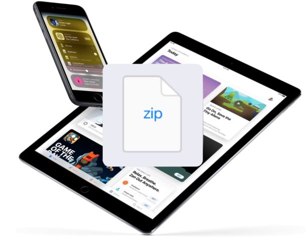 Cómo guardar archivos zip en iPhone o iPad