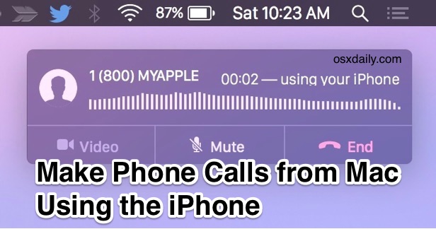 Realice y reciba llamadas telefónicas desde Mac a iPhone