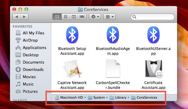 Muestre la barra de ruta en Mac OS X.