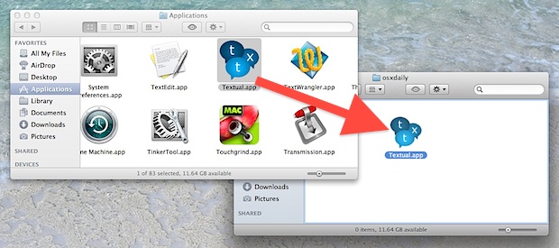 Mover aplicaciones de la carpeta Aplicaciones en OS X Lion