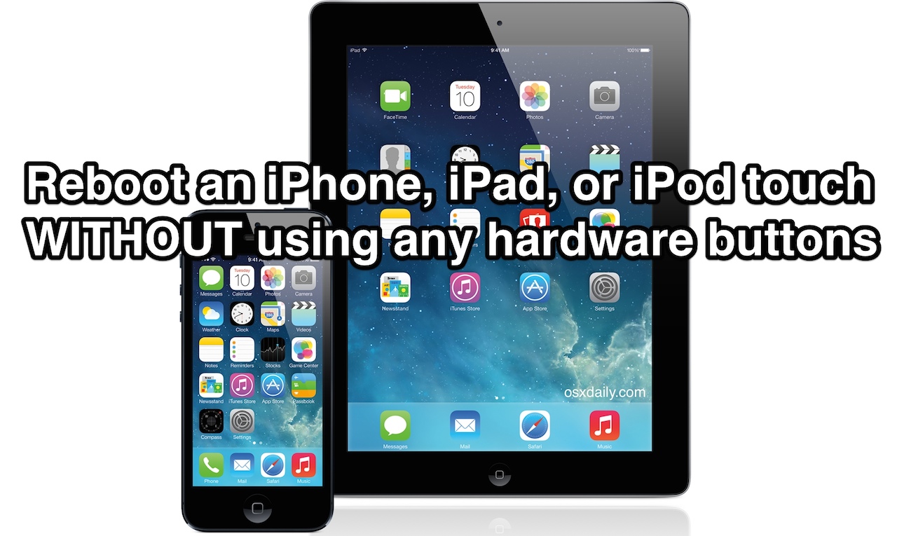 Reinicie un iPhone o iPad sin usar botones de hardware