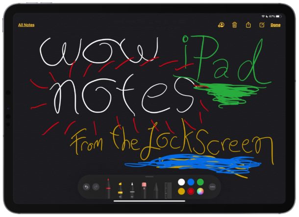 Cómo tomar notas en la pantalla de bloqueo del iPad con Apple Pencil
