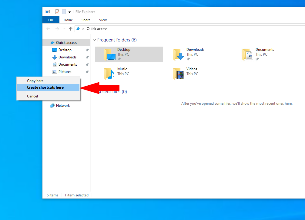Agregar accesos directos al escritorio en Windows 10