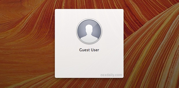 Cuenta de usuario invitado en Mac OS X. 