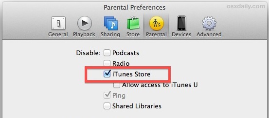 Desactive el acceso a iTunes Store y evite la compra de aplicaciones y contenido.