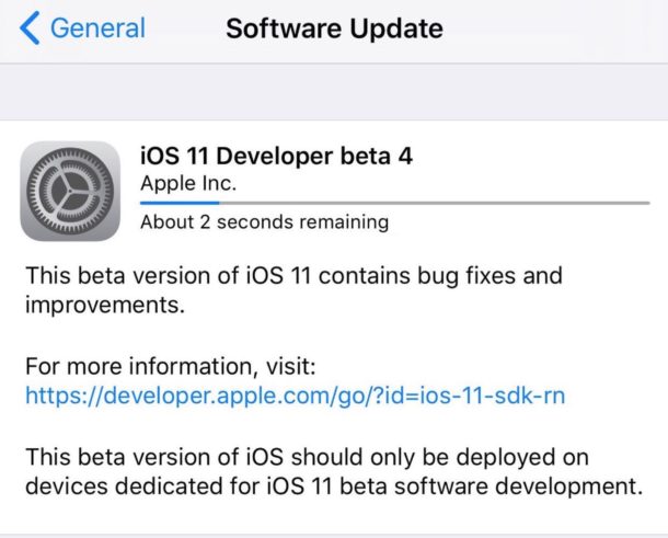 Descarga iOS 11 beta 4