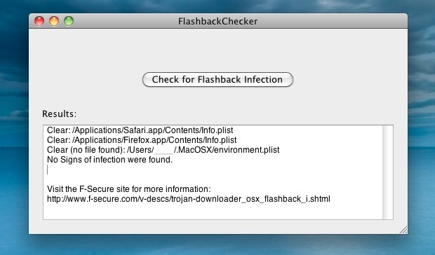 Fácil detección del virus Flashback