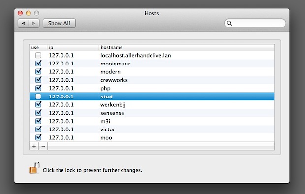 Edite fácilmente el archivo de hosts desde un panel de preferencias en Mac OS X.
