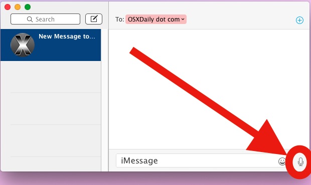 Grabe un mensaje de audio en la aplicación Mensajes de Mac OS X
