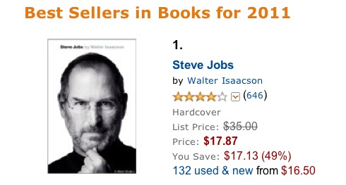 La biografía de Steve Jobs es un éxito de ventas en 2011