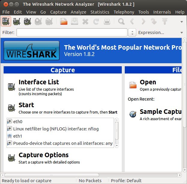 pantalla de wirehark