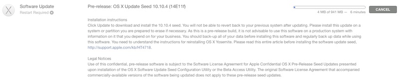 OS X 10.10.4 beta para Mac