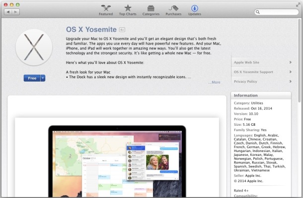 OS X Yosemite ya está disponible para descargar