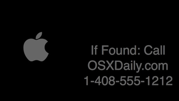 Texto de protector de pantalla personalizado en Mac OS X.