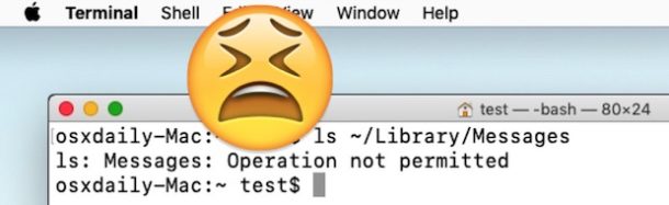 La reparación de errores de terminal no está permitida en Mac OS