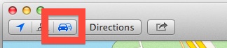 Active el informador de incidentes de tráfico en Maps para Mac OS X.