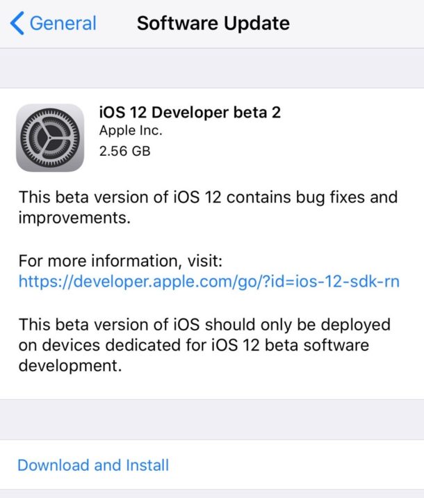 Descarga iOS 12 beta 2