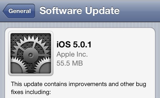 Descarga iOS 5 actualizando OTA