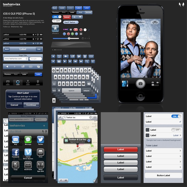 iPhone 5 iOS 6 GUI PSD