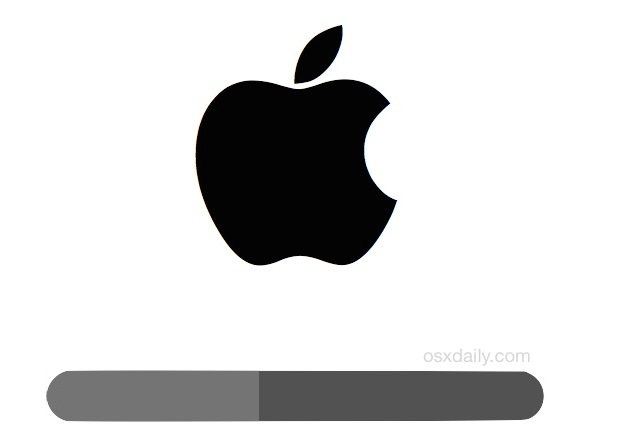 Logotipo de Apple y barra de progreso 