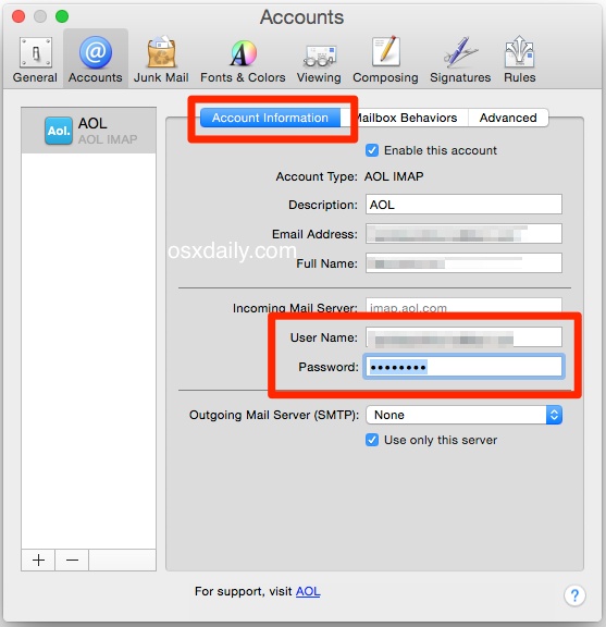 Corrección para el correo electrónico que requiere contraseña constantemente en Mac OS X.