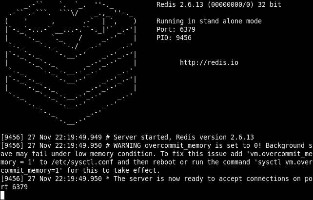 Inicio del servidor Redis