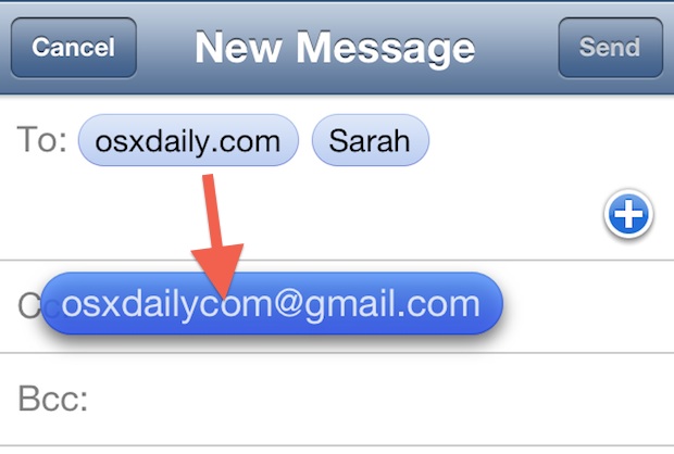 Mueva rápidamente los destinatarios de correo electrónico a iOS Mail